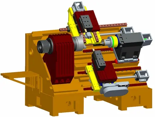 FP-500SP Slant bed CNC Turning Center Cast Base Frame